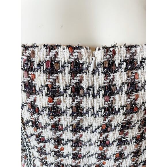 Veronica Beard Starck Tweed Mini Skirt Black Brown Sz 6 - Picture 10 of 13